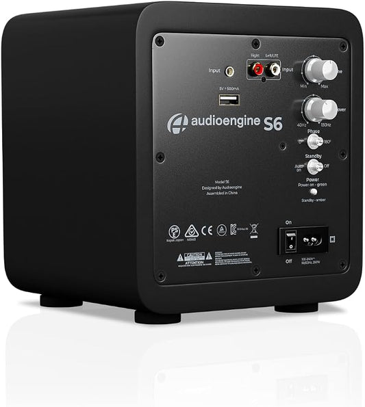 Audioengine S6 210W Compact Powered Mini Subwoofer- Powerful Bass in a Small - Image 2