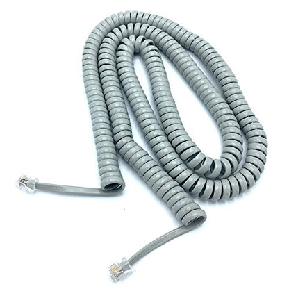 Light Gray 25' Coiled Replacement Telephone Curly Handset Cord by Unknown