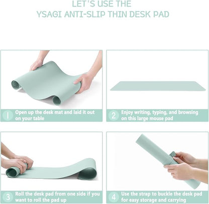 YSAGi Non-Slip Leather Desk Pad, Waterproof Laptop Computer Desk Keyboard Mat - Image 6