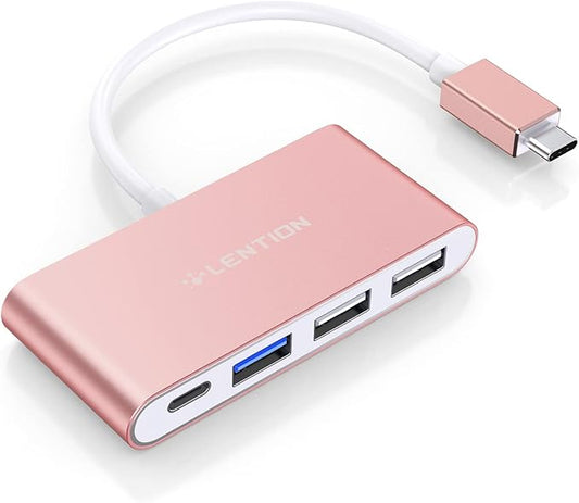 LENTION 4-in-1 USB-C Hub with Type C, USB 3.0, USB 2.0 by LENTION