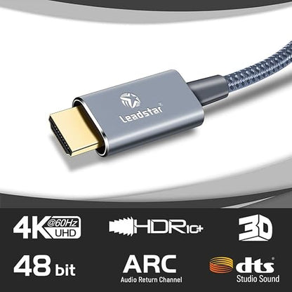 LEADSTAR HDMI Cable 4K 15 ft / 4.5m, High Speed HDMI 2.0 Cord Braided | 4K@60Hz - Image 8
