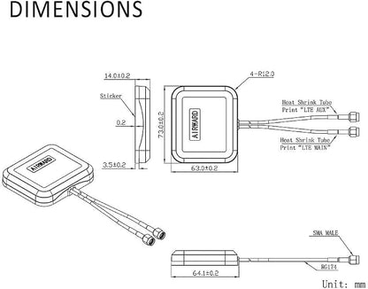 Superbat 4G LTE Antenna Dual Band MIMO Omni-Directional Magnetic Mount Dual SMA - Image 4