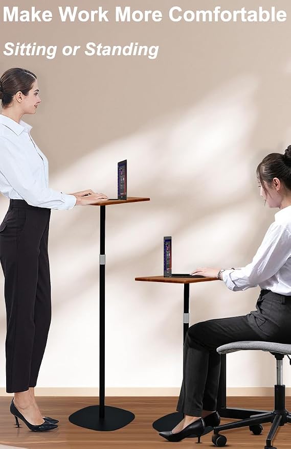 Mobile Standing Desk Height Adjustable Floor Laptop Stand, Computer Cart - Image 3