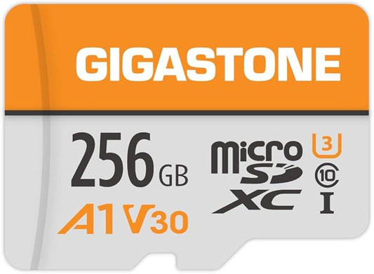 GIGASTONE 256GB Micro SD Card, A1 V30 4K Video Recording, MicroSDXC Memory Card by Gigastone