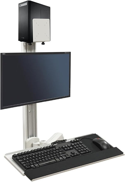 Displays2go Wall Mounted Computer Station, Monitor Mount, CPU Holder, - Image 2