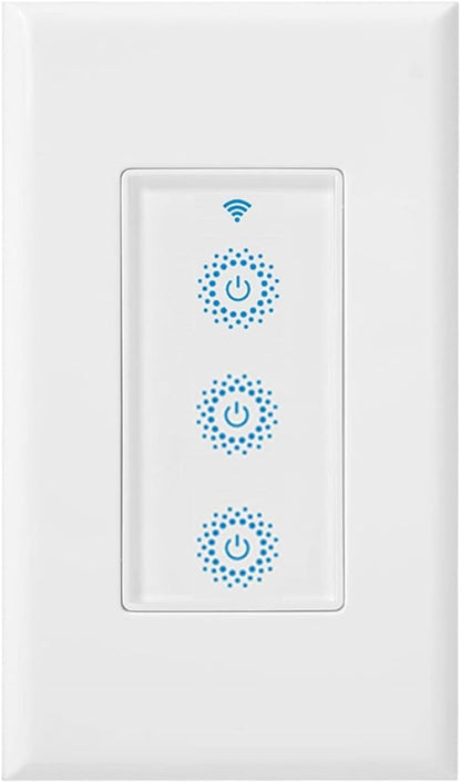 Nexete Smart Triple Light Switch, Remote Voice Control, Compatible by Nexete