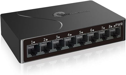 8-Port Gigabit Easy Smart Managed Ethernet Switch | Plug & Play Network Hub by STEAMEMO