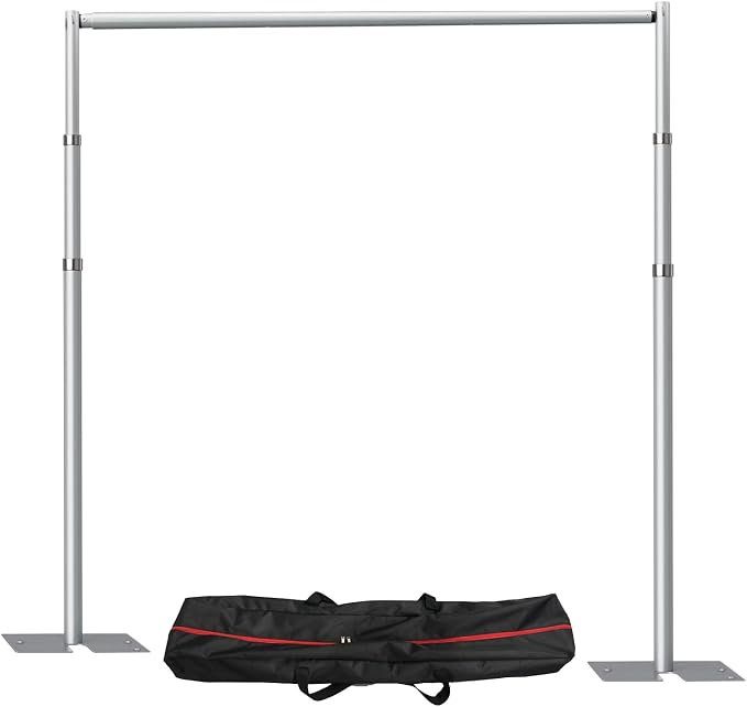 Pipe and Drap Backdrop Stand Kit, 10x 10ft Heavy Duty Adjustable Frame Backdrop by HYJ-INC
