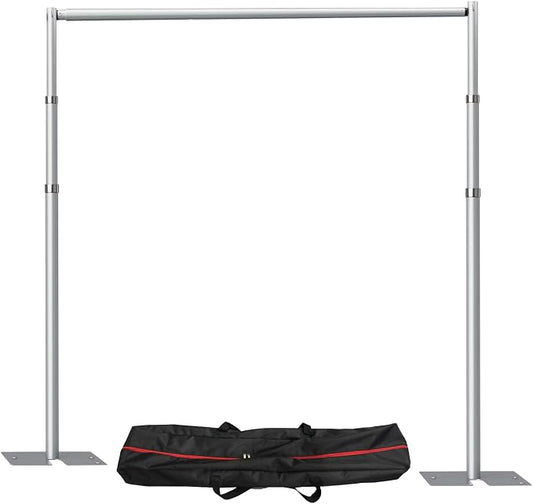 Pipe and Drap Backdrop Stand Kit, 10x 10ft Heavy Duty Adjustable Frame Backdrop by HYJ-INC