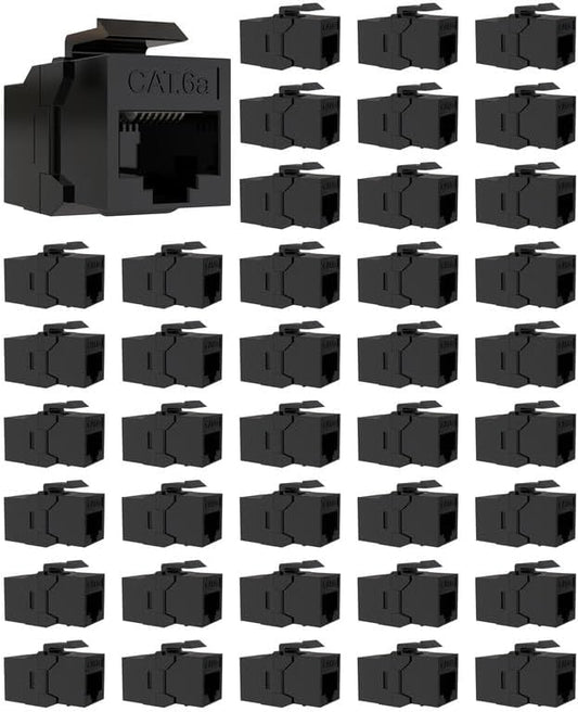 40 Pack CAT6A RJ45 Keystone Couplers, Ethernet Keystone Jack Female to Female by VANDESAIL