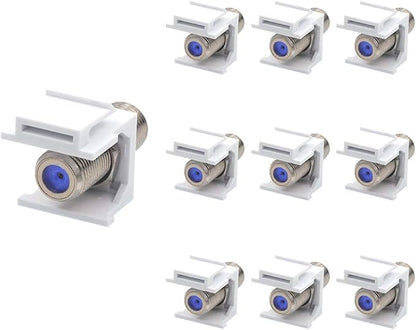 VCE Coax Keystone Jack Insert 3GHz Coaxial Cable Connector, F-Type RG6 Cable by VCE