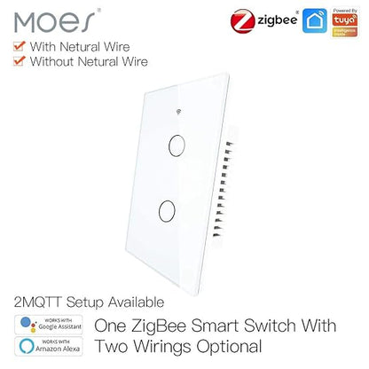 MOES ZigBee Smart Touch Wall Light Switch, Requires Tuya ZigBee Hub, No Neutral - Image 8