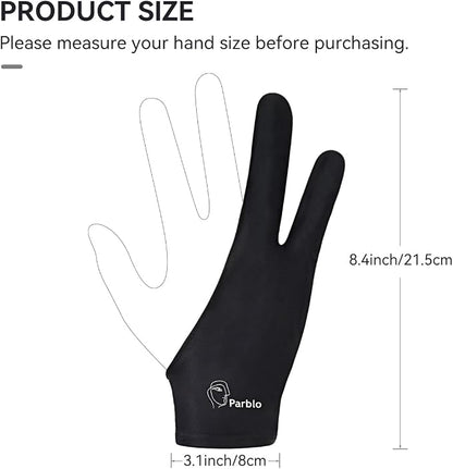 Parblo PR-01 Drawing Glove 2Pack, Digital Drawing Artist Glove Two Finger - Image 3