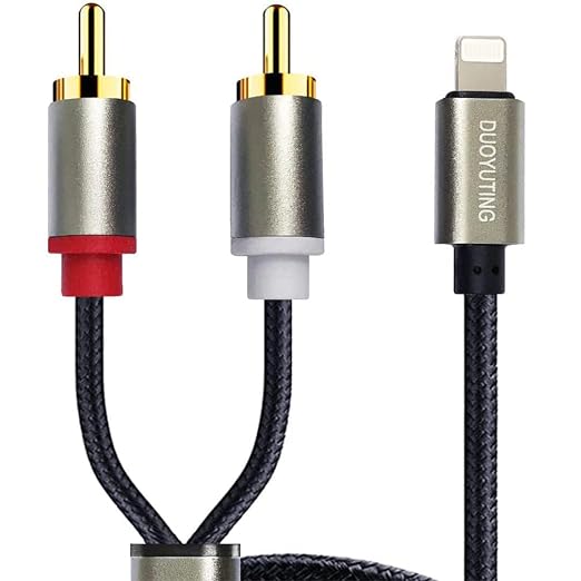 RCA Audio Cable, iOS Phone to 2 Male RCA Stereo Audio Y-Adapter by DUOYUTING