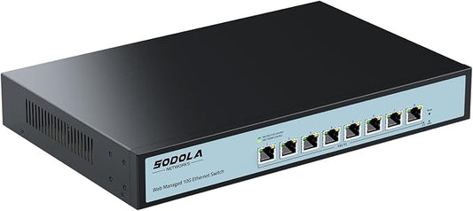 SODOLA 8 Port 10Gb Easy Web Managed Switch, 8 x 10G RJ-45 Ports, 160Gbps by SODOLAPoENETWORKS