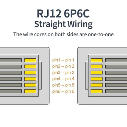 RJ12 Cable 10 feet Telephone Line Cord - Image 5