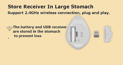 2.4GHz Wireless Mouse Cute Hamster Shape Less Noice Portable Mobile Optical - Image 8
