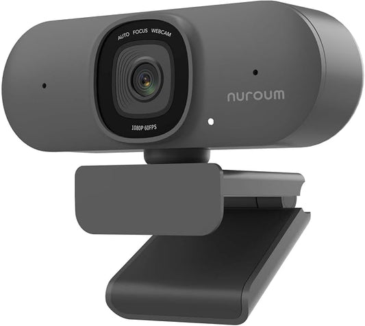 NUROUM V15AF 2K Webcam for PC, 1080P 60fps Autofocus HD Webcam by Nuroum
