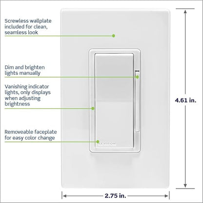 Leviton Decora Smart Dimmer Z-Wave 800 Series - Image 5