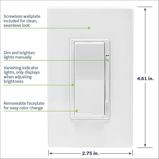 Leviton Decora Smart Dimmer Switch, Neutral Wire Required, Works - Image 6