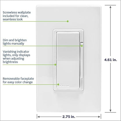 Leviton Decora Smart Dimmer Switch, Neutral Wire Required, Works - Image 6