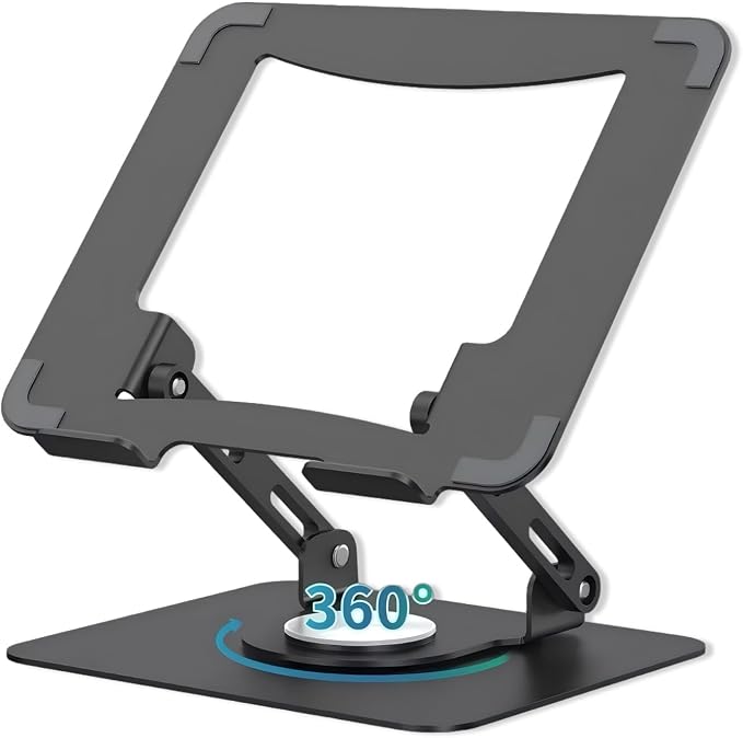 Laptop Pad 360 Rotating Laptop Stand 2 Adjustable Angle and 0-13 inches Tall by VanFeb