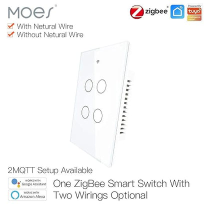 MOES ZigBee Smart Touch Wall Light Switch, Requires Tuya ZigBee Hub, No Neutral - Image 8