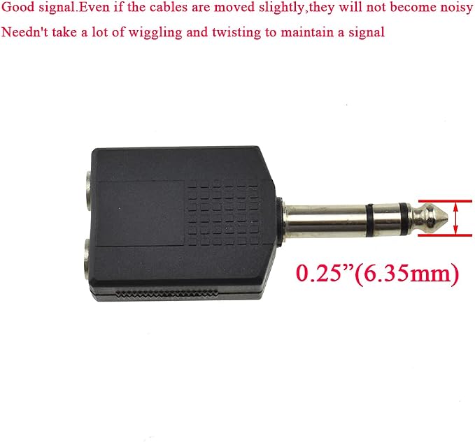 Hahiyo 6.35 M-2x6.35 F-TRS Stereo Plug Interconnect Audio One Male 6.35mm and - Image 2
