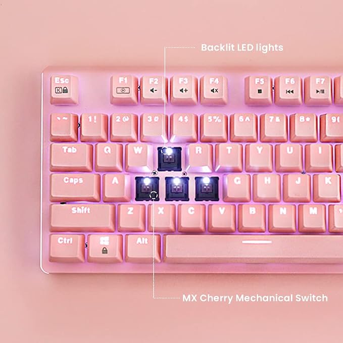 i-rocks K75M Illuminated Mechanical Keyboard, 104 Keys, PBT Keycaps, Backlit - Image 6