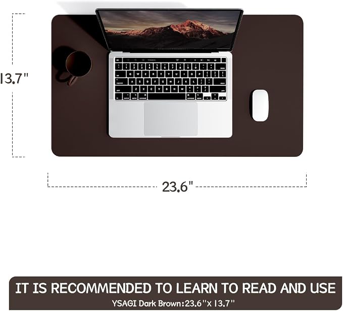 YSAGi Non-Slip Leather Desk Pad, Waterproof Laptop Computer Desk Keyboard Mat - Image 3