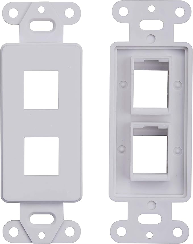 10 Pack Keystone Wall Plate 2 Port, Cat6 Cat5, Home & Office Installations - Image 6