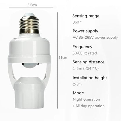 E26/E27 Motion Sensor Light Socket Adapter – Smart Screw-in Bulb Holder - Image 8