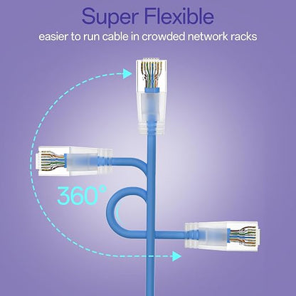 Cat6a Patch Cables 0.5ft Slim, Cat6 Ethernet Patch Cable Pure Copper, Flexible - Image 4