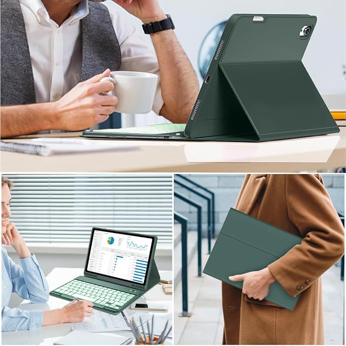 Galaxy Tab A9 Plus Case with Keyboard 5G 11 Inch 2023, 7 Color Backlit - Image 8