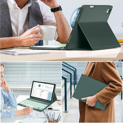 Galaxy Tab A9 Plus Case with Keyboard 5G 11 Inch 2023, 7 Color Backlit - Image 8