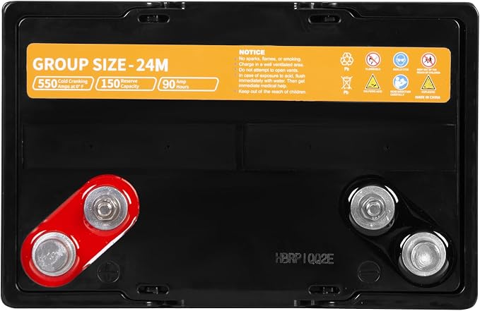 Weize Dual Purpose AGM Battery BCI Group 24M, Starter & Deep Cycle 150RC 550CCA - Image 5