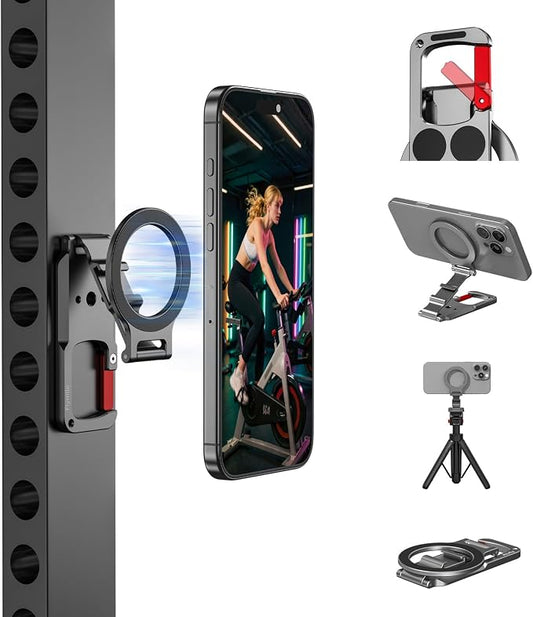 Magnetic Phone Mount for MagSafe, Maglock Tripod Adapter Magnet Golf Gym by BRDRC