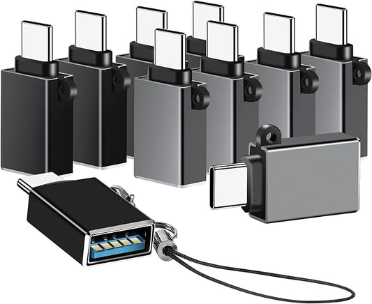USB C to USB Adapter 10 Pack, USB C to USB A Adapter, Type C to USB Converter by BaseNew