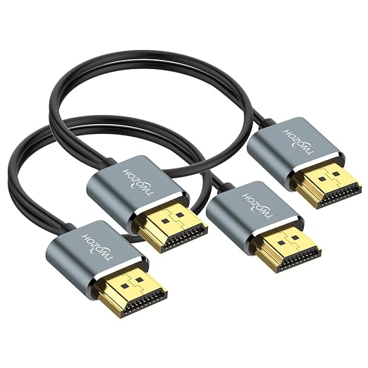 Twozoh Flexible & Slim HDMI Cable 10FT 2 Pack, Ultra Thin HDMI Cord Supports by Twozoh