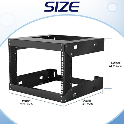 6U Wall Mount Open Frame 19 Inch Server Equipment Network Cabinet 18 inches - Image 2