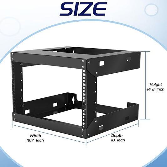 6U Wall Mount Open Frame 19 Inch Server Equipment Network Cabinet 18 inches - Image 2