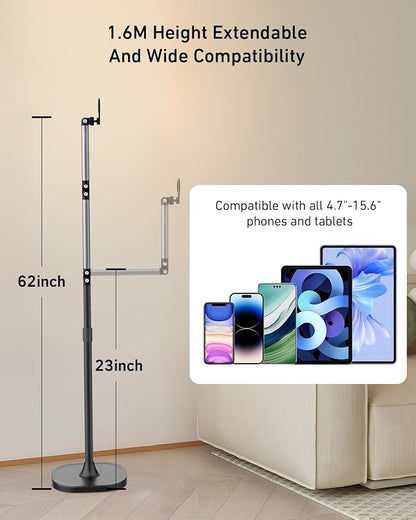 TELESIN° Magnetic Phone Tablet Floor Stand, Aluminum Alloy Phone Holder Stand - Image 6