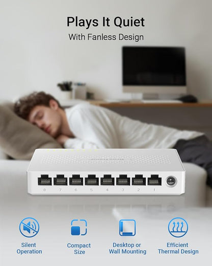 BrosTrend 2.5Gb Switch, 8 Port Network Switch 2.5 Gigabit, Unmanaged Ethernet - Image 6