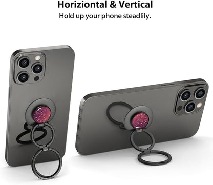 Phone Grip, Phone Ring Holder Finger Kickstand, Foldable & Adjustable Double - Image 3