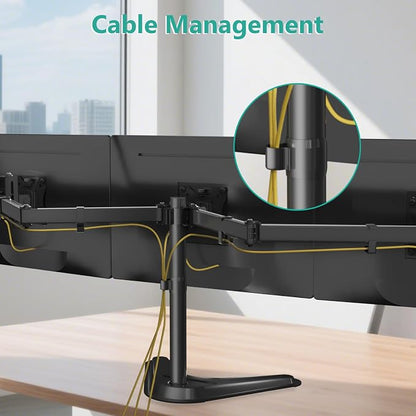 WALI Free Standing Triple Monitor Mount, Heavy Duty Triple Monitors Stand - Image 6