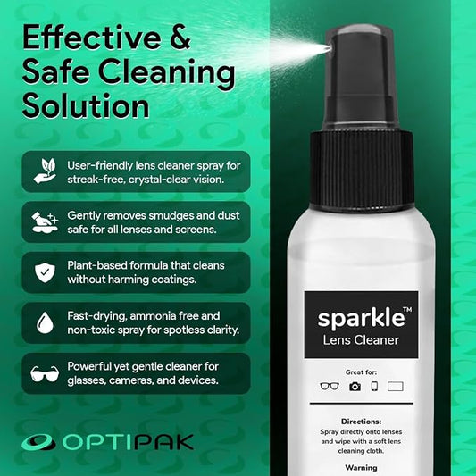 Sparkle Anti-Reflective Lens Cleaner Spray kit | 2oz Glasses Cleaner Spray + - Image 2
