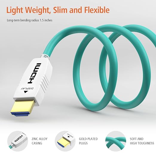 RUIPRO 8K Fiber Optic HDMI Cable 33 Feet 48Gbps 8K60Hz 4K120Hz Dynamic HDR eARC - Image 5