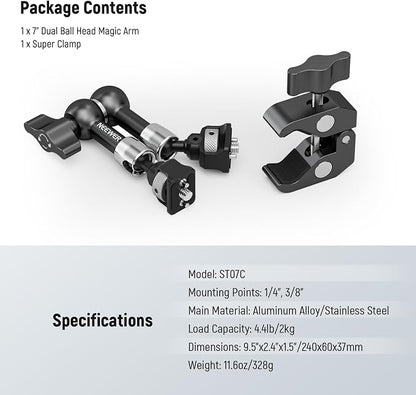 NEEWER 7" Articulating Magic Arm Clamp Mount - Image 7