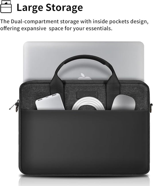 WIWU 14 Inch Laptop Bag for Men Women, Water-Resistant Laptop Case - Image 2