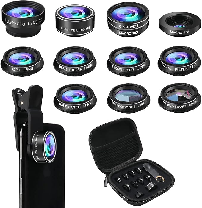 Phone Camera Lens Kit, 11 in 1 Cellphone Lens Kit by SEVENKA